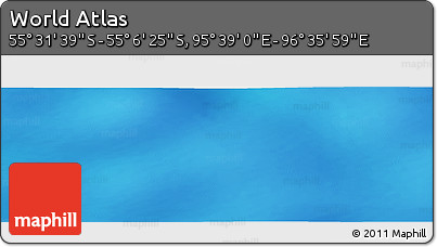 Physical Panoramic Map of the Area around 55° 19' 2" S, 96° 7' 30" E