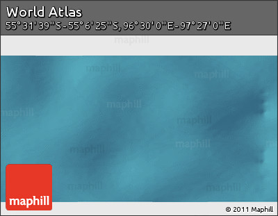 Satellite 3D Map of the Area around 55° 19' 2" S, 96° 58' 29" E