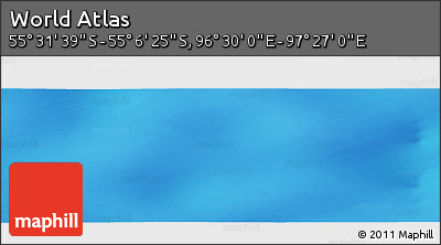 Physical Panoramic Map of the Area around 55° 19' 2" S, 96° 58' 29" E