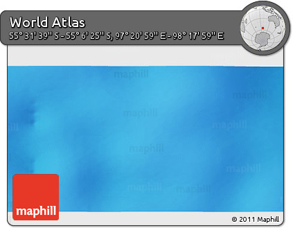 Physical 3D Map of the Area around 55° 19' 2" S, 97° 49' 29" E
