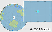 Savanna Style Location Map of the area around 55° 19' 2" S, 97° 49' 29" E