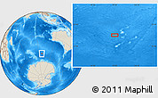 Shaded Relief Location Map of the area around 55° 19' 2" S, 97° 49' 29" E