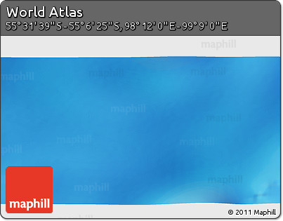 Physical 3D Map of the Area around 55° 19' 2" S, 98° 40' 30" E