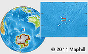 Physical Location Map of the area around 55° 19' 2" S, 99° 31' 30" E