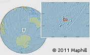 Savanna Style Location Map of the area around 55° 19' 2" S, 99° 31' 30" E, hill shading