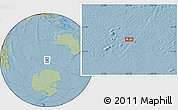 Savanna Style Location Map of the area around 55° 41' 33" S, 101° 13' 29" E, hill shading