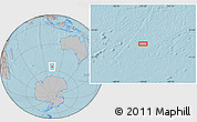 Gray Location Map of the area around 55° 41' 33" S, 103° 46' 30" E, hill shading