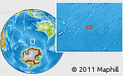 Physical Location Map of the area around 55° 41' 33" S, 103° 46' 30" E