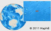 Shaded Relief Location Map of the area around 55° 41' 33" S, 103° 46' 30" E