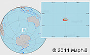 Gray Location Map of the area around 55° 41' 33" S, 104° 37' 30" E