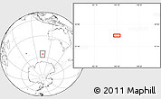 Blank Location Map of the area around 55° 41' 33" S, 105° 28' 29" E