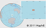 Gray Location Map of the area around 55° 41' 33" S, 105° 28' 29" E