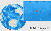 Shaded Relief Location Map of the area around 55° 41' 33" S, 105° 28' 29" E