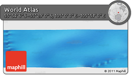Physical Panoramic Map of the Area around 55° 41' 33" S, 105° 28' 29" E