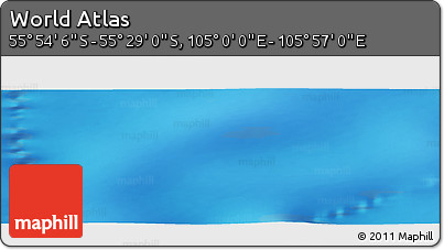 Physical Panoramic Map of the Area around 55° 41' 33" S, 105° 28' 29" E
