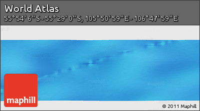 Physical Panoramic Map of the Area around 55° 41' 33" S, 106° 19' 29" E