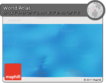 Physical 3D Map of the Area around 55° 41' 33" S, 107° 10' 30" E