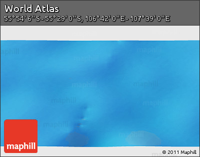 Physical 3D Map of the Area around 55° 41' 33" S, 107° 10' 30" E