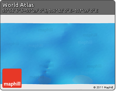Physical 3D Map of the Area around 55° 41' 33" S, 107° 10' 30" E