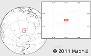 Blank Location Map of the area around 55° 41' 33" S, 107° 10' 30" E