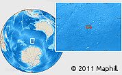 Shaded Relief Location Map of the area around 55° 41' 33" S, 107° 10' 30" E