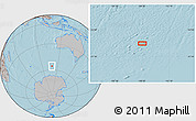Gray Location Map of the area around 55° 41' 33" S, 108° 52' 30" E, hill shading