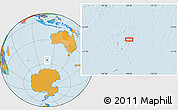 Political Location Map of the area around 55° 41' 33" S, 108° 52' 30" E