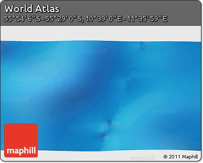 Physical 3D Map of the Area around 55° 41' 33" S, 11° 7' 30" E