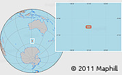 Gray Location Map of the area around 55° 41' 33" S, 121° 37' 30" E