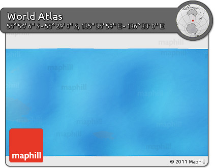 Physical 3D Map of the Area around 55° 41' 33" S, 136° 4' 29" E