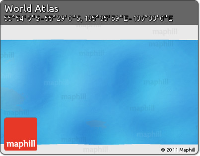 Physical 3D Map of the Area around 55° 41' 33" S, 136° 4' 29" E