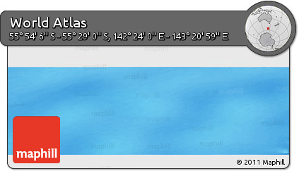 Physical Panoramic Map of the Area around 55° 41' 33" S, 142° 52' 30" E