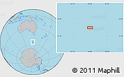 Gray Location Map of the area around 55° 41' 33" S, 144° 34' 29" E