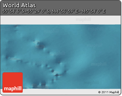 Satellite 3D Map of the Area around 55° 41' 33" S, 145° 25' 30" E