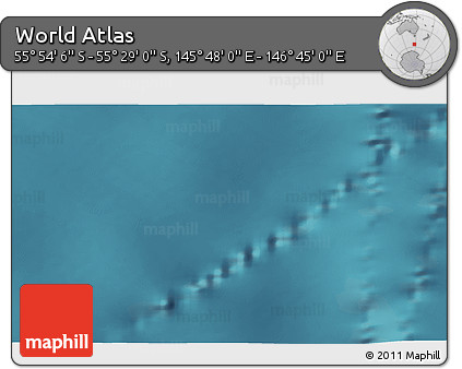 Satellite 3D Map of the Area around 55° 41' 33" S, 146° 16' 30" E
