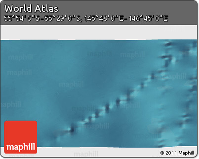 Satellite 3D Map of the Area around 55° 41' 33" S, 146° 16' 30" E
