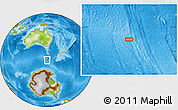 Physical Location Map of the area around 55° 41' 33" S, 146° 16' 30" E