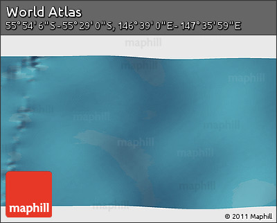 Satellite 3D Map of the Area around 55° 41' 33" S, 147° 7' 30" E