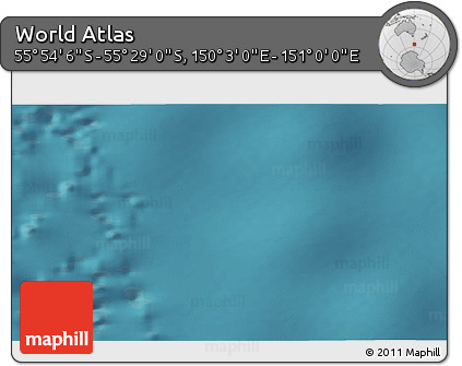 Satellite 3D Map of the Area around 55° 41' 33" S, 150° 31' 30" E