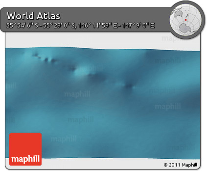 Satellite 3D Map of the Area around 55° 41' 33" S, 166° 40' 30" E
