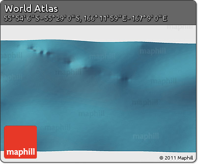 Satellite 3D Map of the Area around 55° 41' 33" S, 166° 40' 30" E