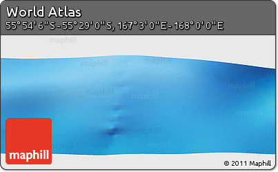 Physical Panoramic Map of the Area around 55° 41' 33" S, 167° 31' 30" E