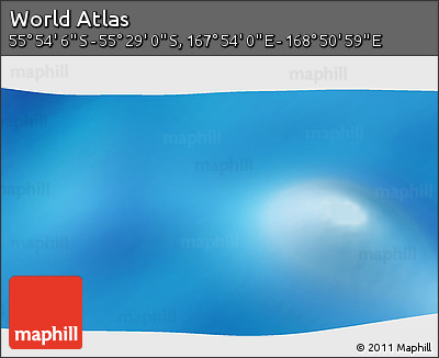 Physical 3D Map of the Area around 55° 41' 33" S, 168° 22' 30" E