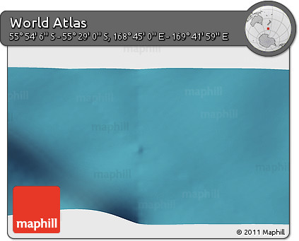 Satellite 3D Map of the Area around 55° 41' 33" S, 169° 13' 29" E