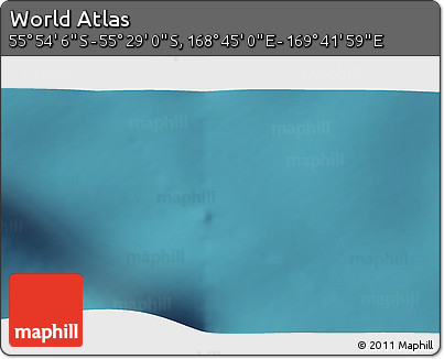 Satellite 3D Map of the Area around 55° 41' 33" S, 169° 13' 29" E