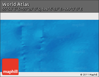 Physical 3D Map of the Area around 55° 41' 33" S, 178° 34' 29" E