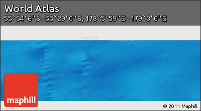 Physical Panoramic Map of the Area around 55° 41' 33" S, 178° 34' 29" E