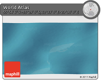 Satellite 3D Map of the Area around 55° 41' 33" S, 23° 1' 29" E