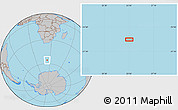 Gray Location Map of the area around 55° 41' 33" S, 23° 52' 30" E