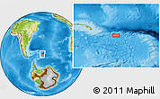 Physical Location Map of the area around 55° 41' 33" S, 32° 13' 30" W